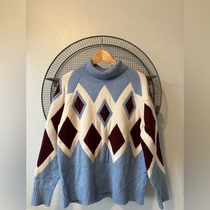 J.Crew argyle turtleneck sweater